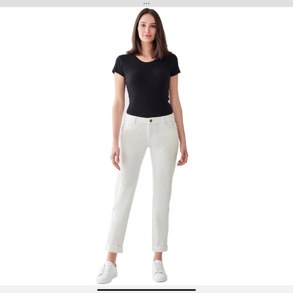 DL1961 White Riley Boyfriend Jeans Pants 26